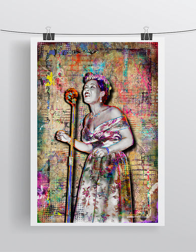 Billie Holiday Poster, Billie Holiday Jazz Pop Art Tribute Fine Art