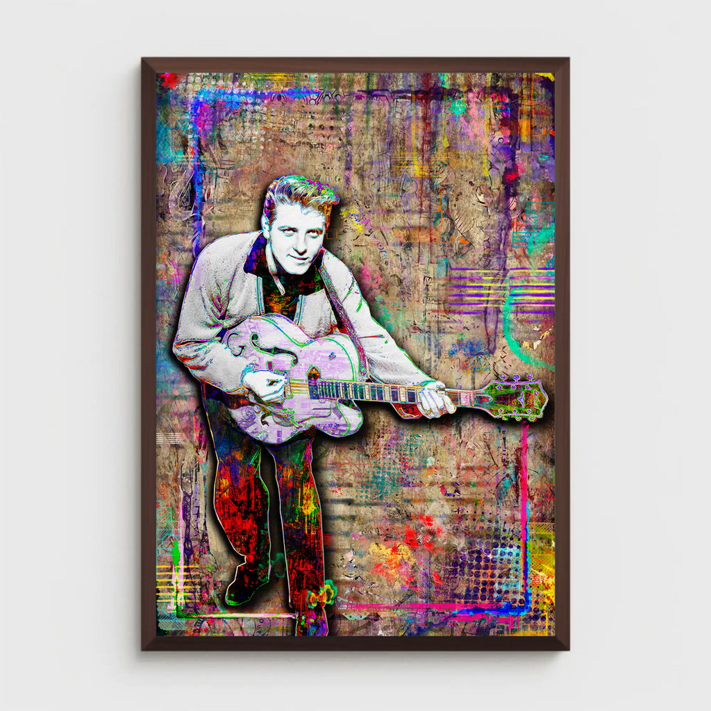 アート・デザイン・音楽 American Racer / Stephen Wright Eddie Cochran Pop Art Poster, Eddie Cochran Guitar Legend Fine Art