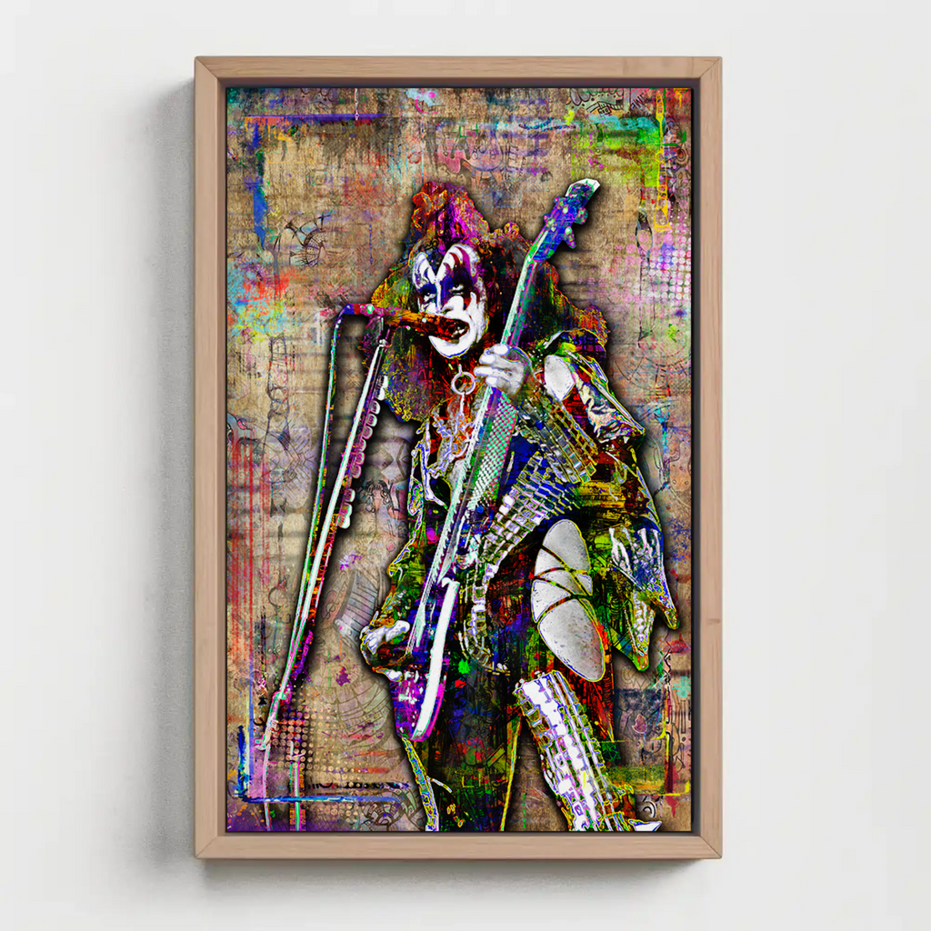 Gene Simmons KISS Poster, KISS Colorful Pop Art Tribute Fine Art