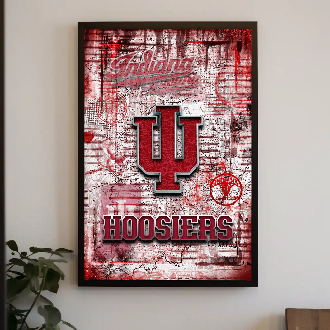 Indiana University Hoosiers Poster, IU Hoosiers Print, Hoosiers Picture