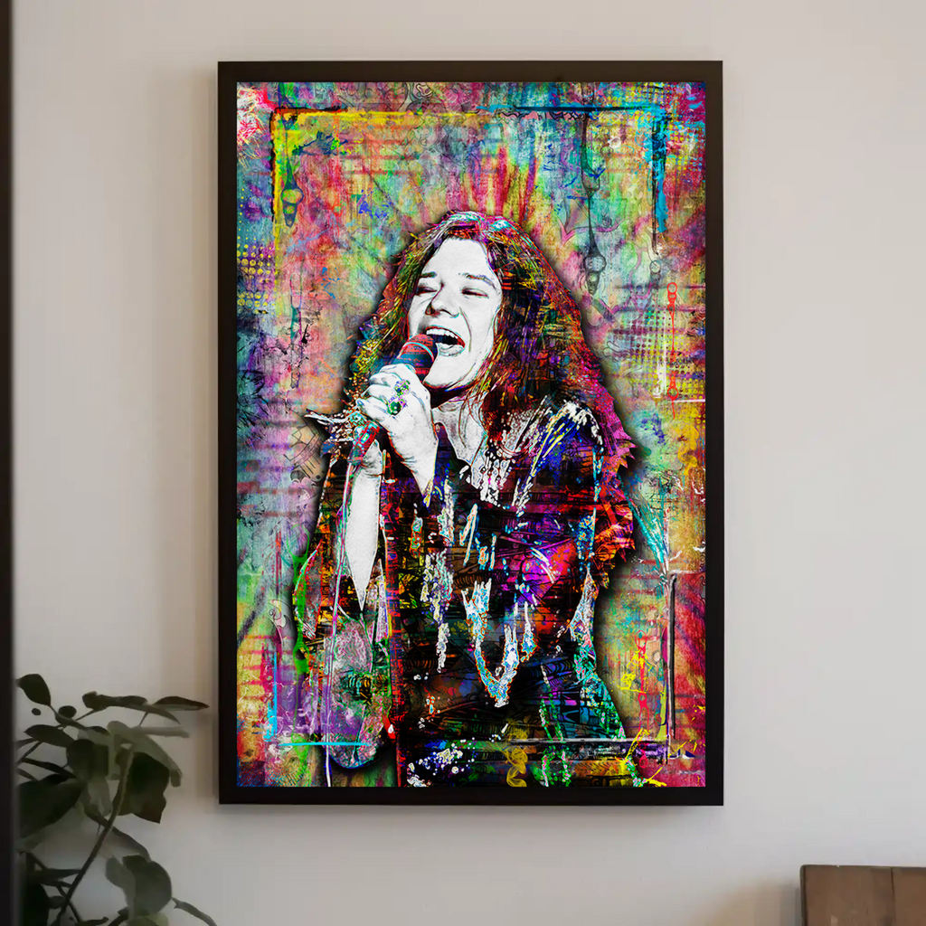 Janis Joplin Pop Art Poster, Janis Joplin Hippie Fine Art – McQDesign