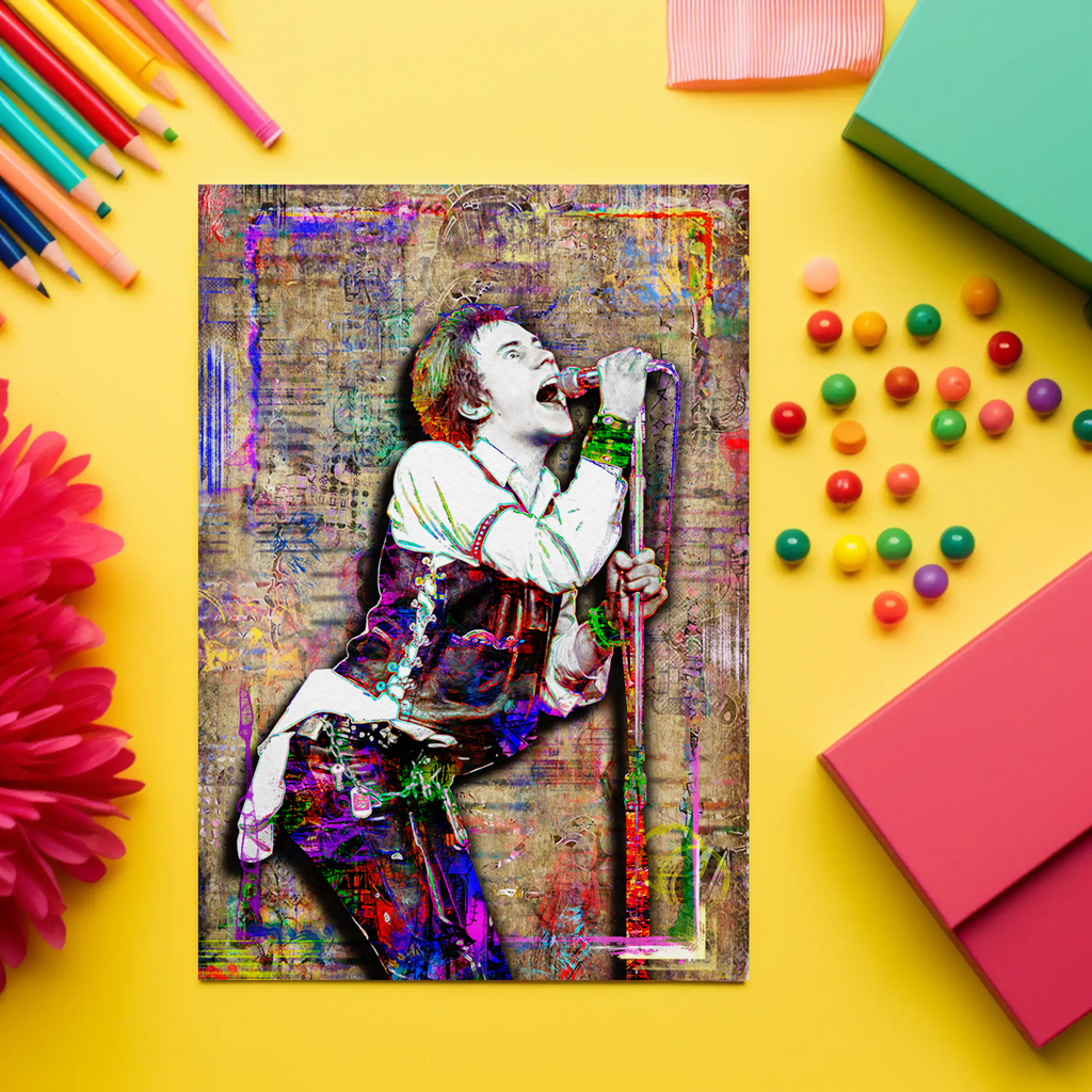 【一点物アート】Dear. Rotten peoples Johnny Rotten Pop Art Poster, Sex Pistols Tribute Fine Art – McQDesign