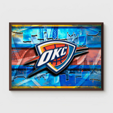 Oklahoma City Thunder Poster, OKC Thunder Skyline Print