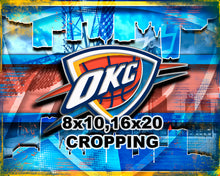 Oklahoma City Thunder Poster, OKC Thunder Skyline Print