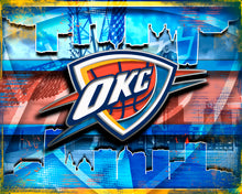 Oklahoma City Thunder Poster, OKC Thunder Skyline Print