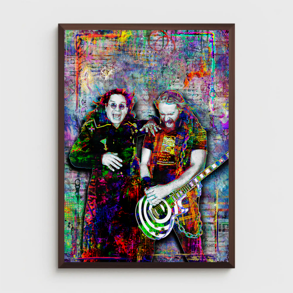 Ozzy Osbourne & Zakk Wylde Pop Art Poster, Ozzy and Zakk Colorful