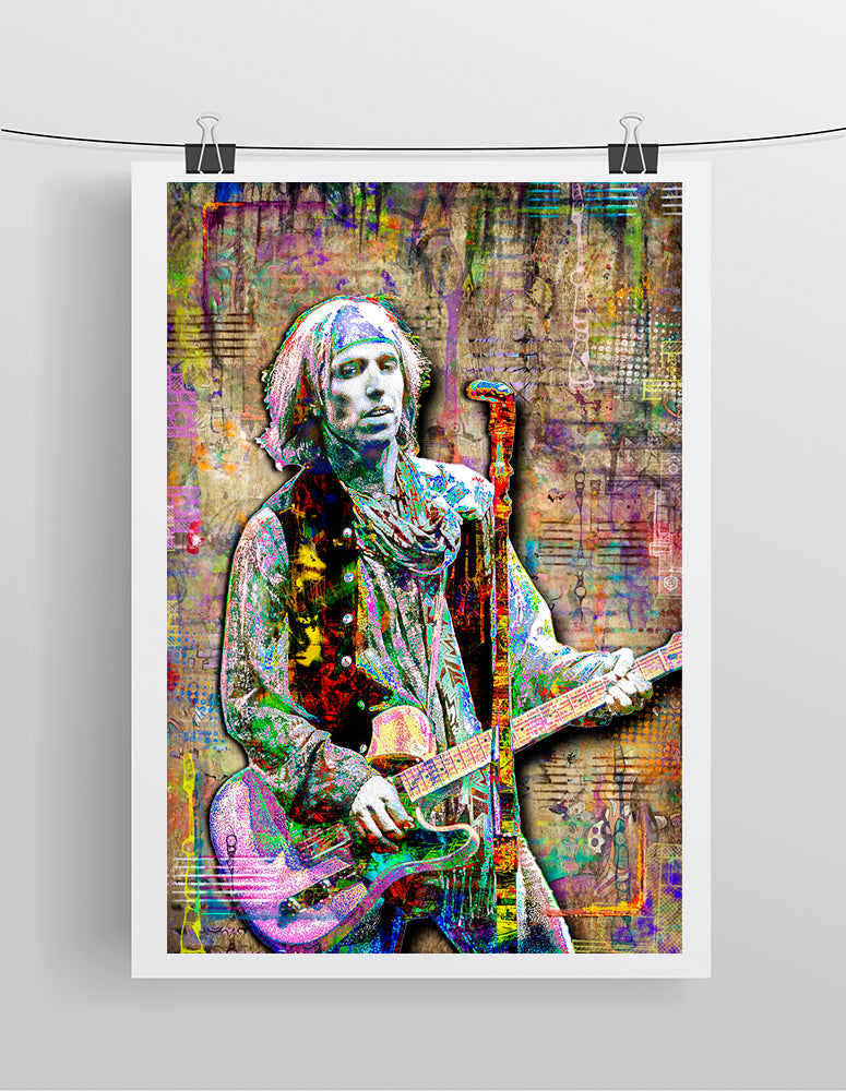 Tom Petty Pop Art Poster, Tom Petty and The Heartbreakers Young Tribute Fine Art