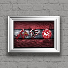 Atlanta Sports Teams Poster, Atlanta Sports Print, Atlanta Falcons, Atlanta Hawks, Atlanta Braves