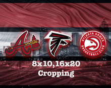 Atlanta Sports Teams Poster, Atlanta Sports Print, Atlanta Falcons, Atlanta Hawks, Atlanta Braves