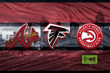 Atlanta Sports Teams Poster, Atlanta Sports Print, Atlanta Falcons, Atlanta Hawks, Atlanta Braves