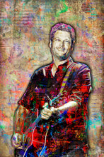 Blake Shelton Poster, Blake Shelton Country Gift, Blake Shelton Tribute Fine Art