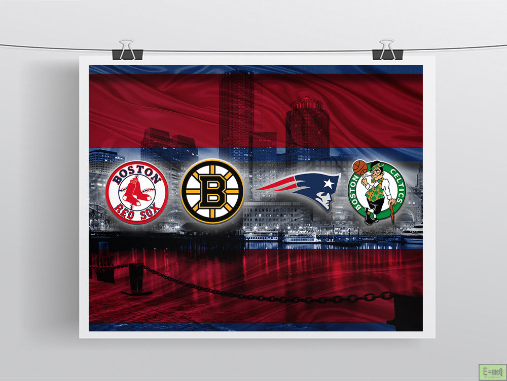 Boston Red Sports Teams Poster