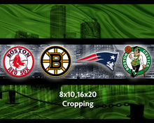 Boston Sports Teams Poster, Boston Celtics, New England Patriots, Boston Bruins, Boston Red Sox