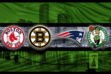 Boston Sports Teams Poster, Boston Celtics, New England Patriots, Boston Bruins, Boston Red Sox