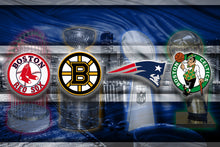 Boston Championship Sports Teams Poster, New England Patriots, Boston Celtics, Bruins, Red Sox Man Cave, Gift