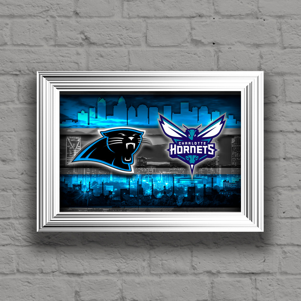 Carolina/Charlotte Sports Teams Poster, Panthers, Hornets, (Hurricanes