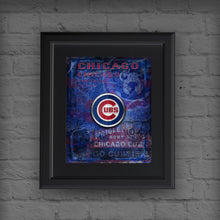 Chicago Cubs Poster, Cubs Artwork Cubs Gift, Chicago Cubs Layered Man Cave Art, Wrigley Field