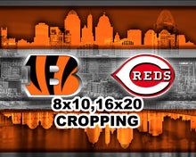 Cincinnati Sports Teams Poster, Cincinnati Ohio Sports Team Art, Cincinnati Bengals, Cincinnati Reds