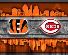 Cincinnati Sports Teams Poster, Cincinnati Ohio Sports Team Art, Cincinnati Bengals, Cincinnati Reds