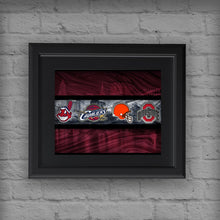 Ohio Sports Teams Poster, Ohio State, Cleveland CAVALIERS, Cleveland INDIANS, Cleveland BROWNS, Cavs