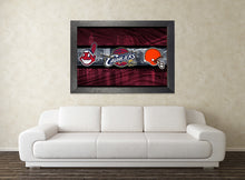 Ohio Sports Teams Poster, Ohio State, Cleveland CAVALIERS, Cleveland INDIANS, Cleveland BROWNS, Cavs
