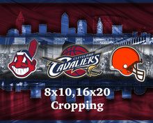 Cleveland Sports Teams Poster, Cleveland CAVALIERS, Cleveland INDIANS, Cleveland BROWNS, Cavs