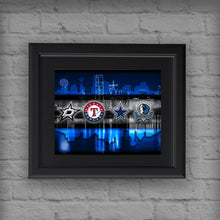 Dallas Sports Poster, Dallas Cowboys, Dallas Stars, Texas Rangers, Dallas Mavericks, Dallas TX Teams
