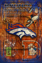 Denver Broncos Football Poster, Denver Broncos Layered Sports Print, Broncos Gift, Denver Colorado
