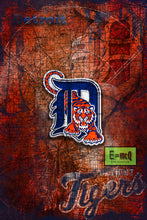 Detroit Tigers Poster, Detroit Tigers Artwork Gift, Tigers Layered Man Cave Art