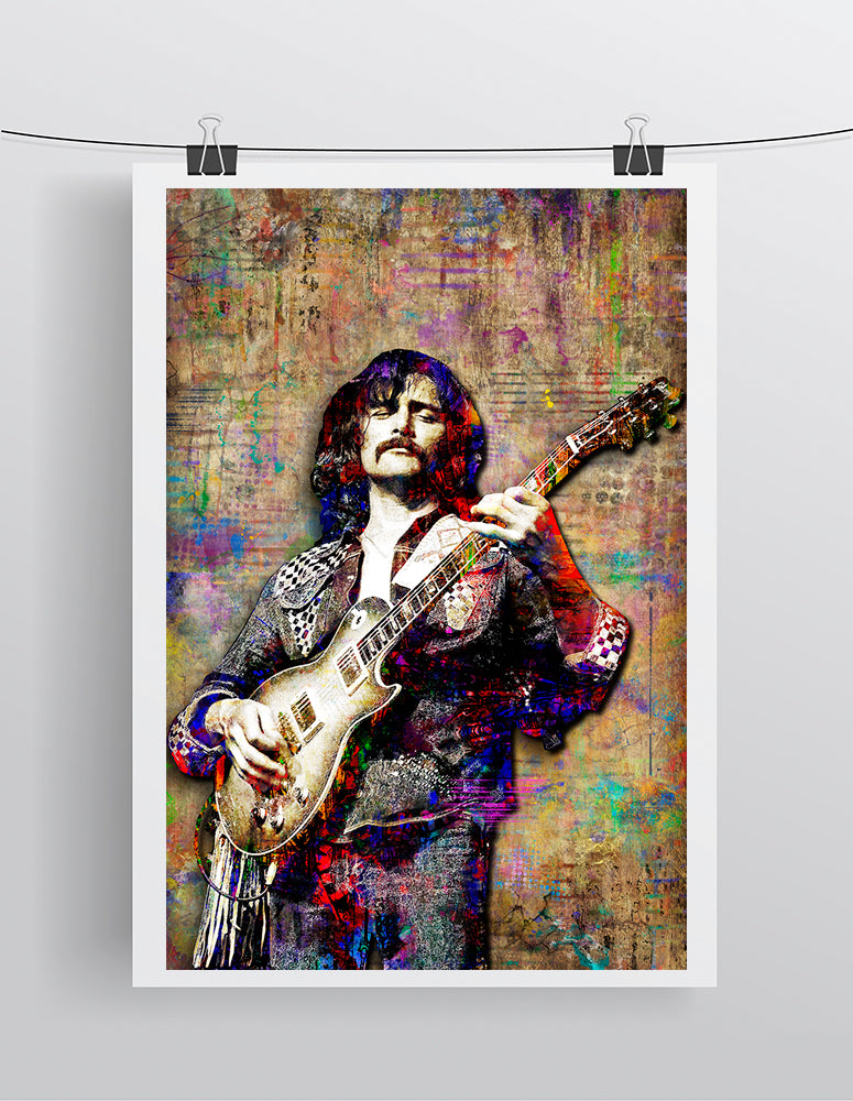 Dickey Betts Poster, Allman Brothers Gift, Dickey Betts Colorful Fine