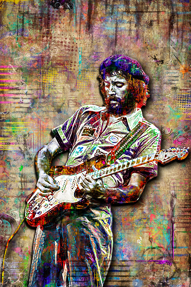Eric Clapton Poster, Eric Clapton Portrait Gift, Derek and The