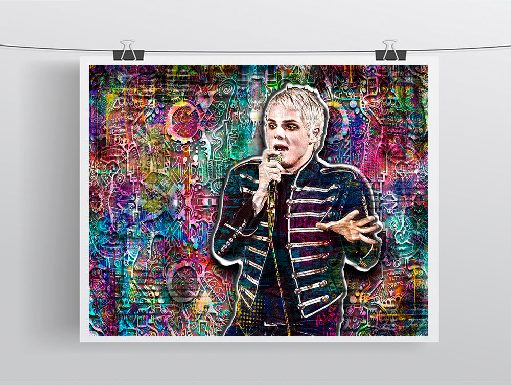Gerard Way of My Chemical Romance Colorful Poster, Gerard Way