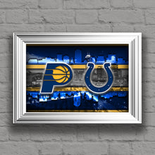 Indianapolis Sports Teams Poster, Indiana Sports Print,Indianapolis Colts, Indiana Pacers