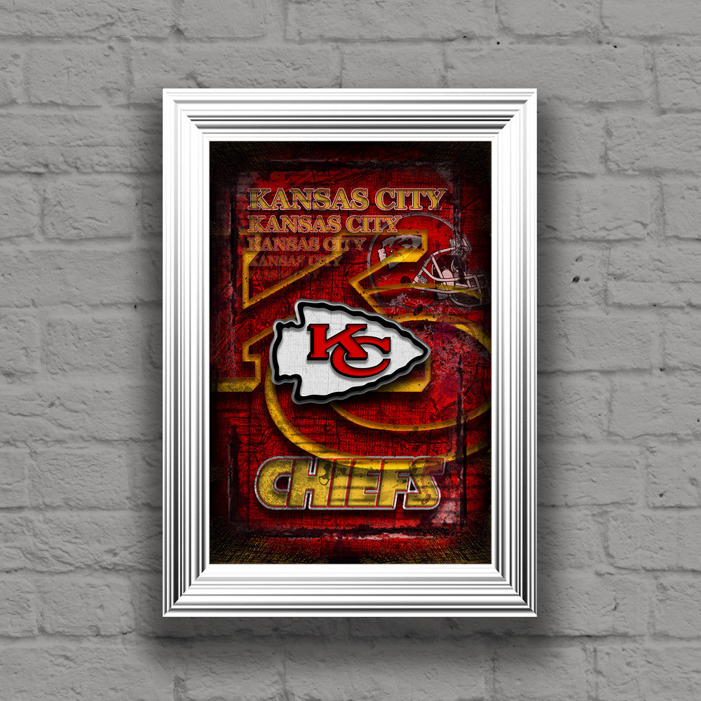 Kansas City Chiefs Sports Poster, Kansas City Chiefs Artwork, Chiefs i McQDesign