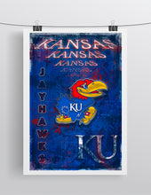 Kansas Jayhawks Poster, Kansas Jayhawks Print, Jayhawks Basketball Man Cave Picture