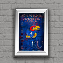 Kansas Jayhawks Poster, Kansas Jayhawks Print, Jayhawks Basketball Man Cave Picture