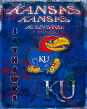 Kansas Jayhawks Poster, Kansas Jayhawks Print, Jayhawks Basketball Man Cave Picture