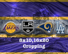 Los Angeles Sports Teams Poster, Los Angeles Dodgers, LA Kings LA Lakers, LA Rams, Man Cave Art
