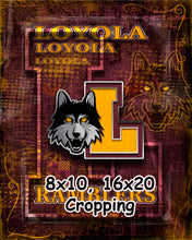 Loyola Ramblers Poster, Loyola Chicago Print, Ramblers gift, Loyola Ramblers Cave Picture