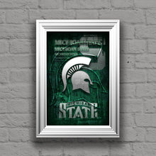 Michigan State Spartans Poster, Spartans Gift, Michigan State Man Cave, Michigan State Spartans Print