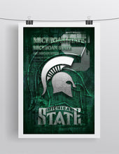 Michigan State Spartans Poster, Spartans Gift, Michigan State Man Cave, Michigan State Spartans Print