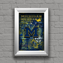 University of Michigan Wolverines Poster, Wolverines Gift, Michigan Man Cave, University of Michigan Print