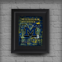 University of Michigan Wolverines Poster, Wolverines Gift, Michigan Man Cave, University of Michigan Print