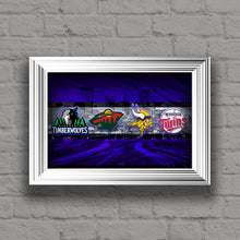 Minnesota Sports Teams Poster, Minnesota Sports Print, Minnesota Vikings, Minnesota Twins, Minnesota Timberwolves, Minnesota Wild