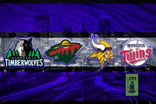 Minnesota Sports Teams Poster, Minnesota Sports Print, Minnesota Vikings, Minnesota Twins, Minnesota Timberwolves, Minnesota Wild