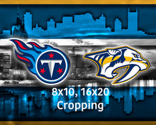 Nashville Sports Teams Poster, Nashville Sports Team Art, Nashville Predators, Tennessee Titans