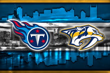 Nashville Sports Teams Poster, Nashville Sports Team Art, Nashville Predators, Tennessee Titans