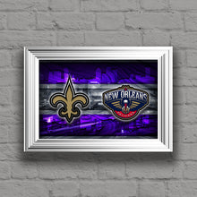 New Orleans Sports Teams Poster, New Orleans Sports Print, New Orleans Saints, New Orleans Pelicans, LSU Tigers