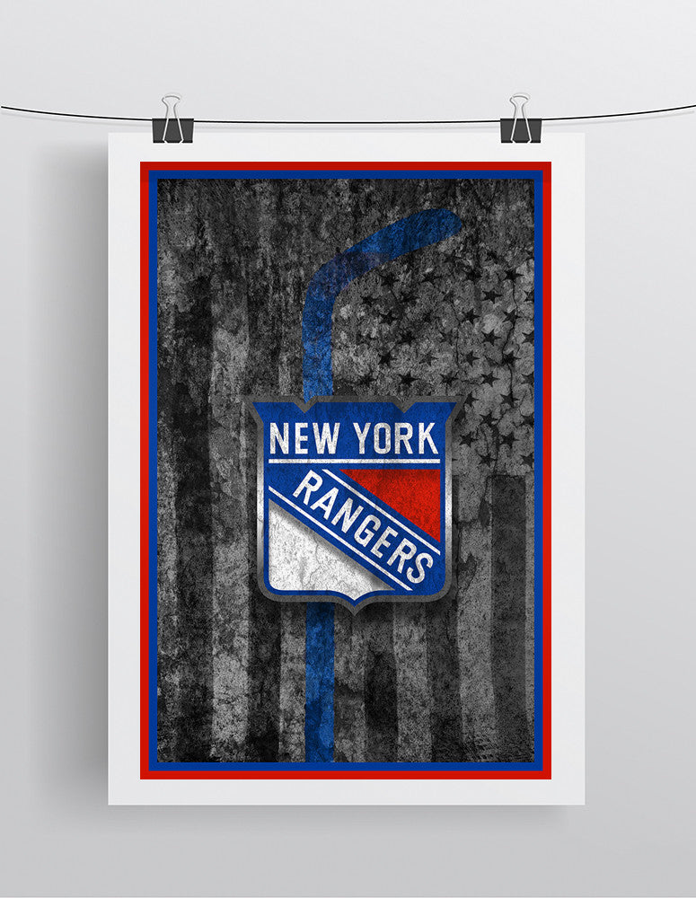 New York Rangers Hockey Flag Poster, New York Rangers Flag Print, NY R