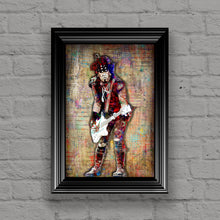 Nikki Sixx Poster, Motley Crue Gift, Nikki Sixx of Motley Crue Colorful Layered Tribute Fine Art